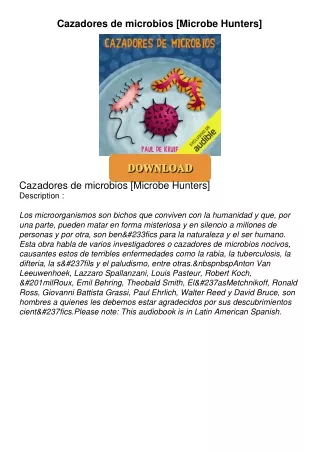 PDF/READ❤  Cazadores de microbios [Microbe Hunters]