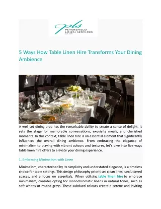 5 ways how table linen hire transforms your