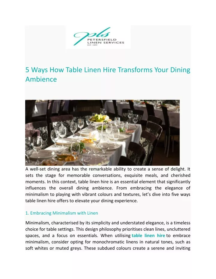 5 ways how table linen hire transforms your