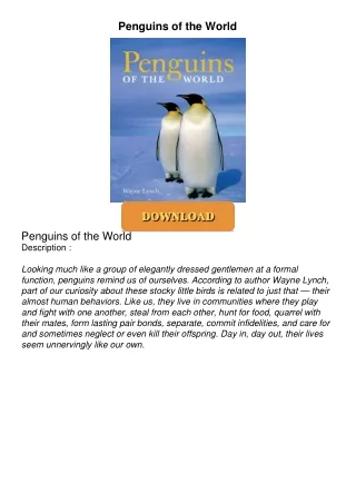 READ⚡[PDF]✔ Penguins of the World