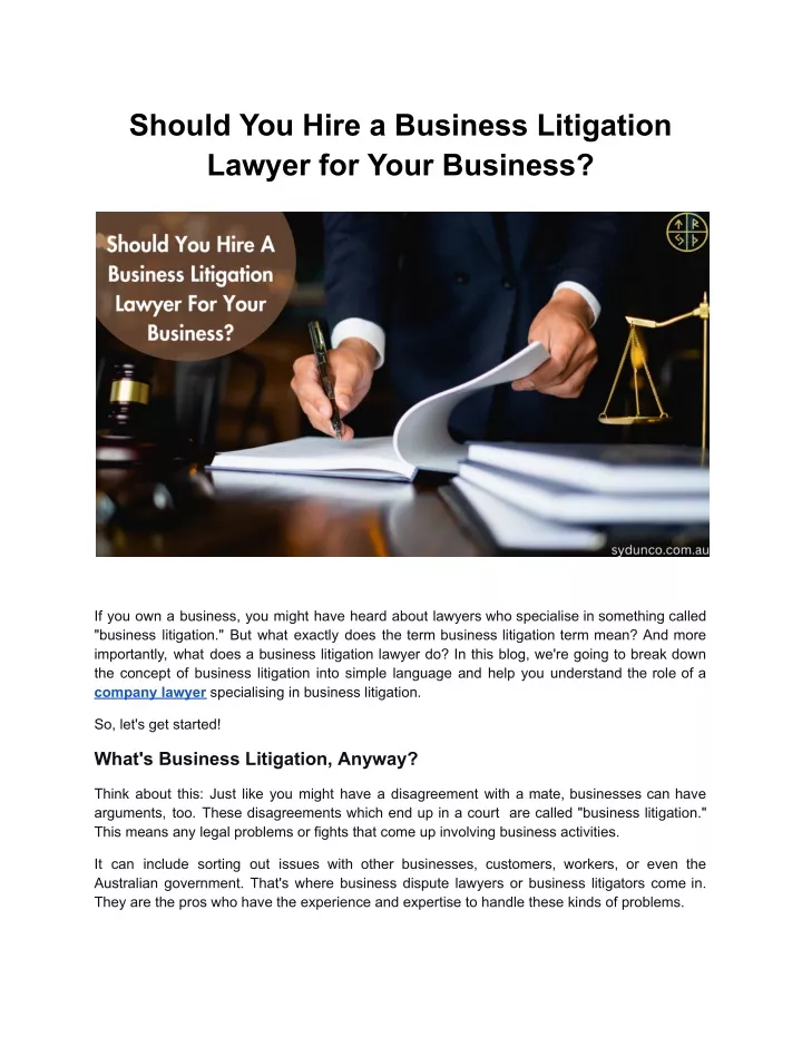 should you hire a business litigation lawyer