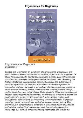 ❤Book⚡[PDF]✔ Ergonomics for Beginners