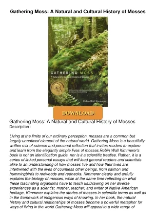 [PDF⚡READ❤ONLINE] Gathering Moss: A Natural and Cultural History of Mosses