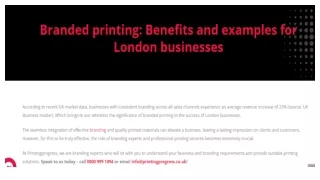 Branded printing_ Benefits and examples for London businesses