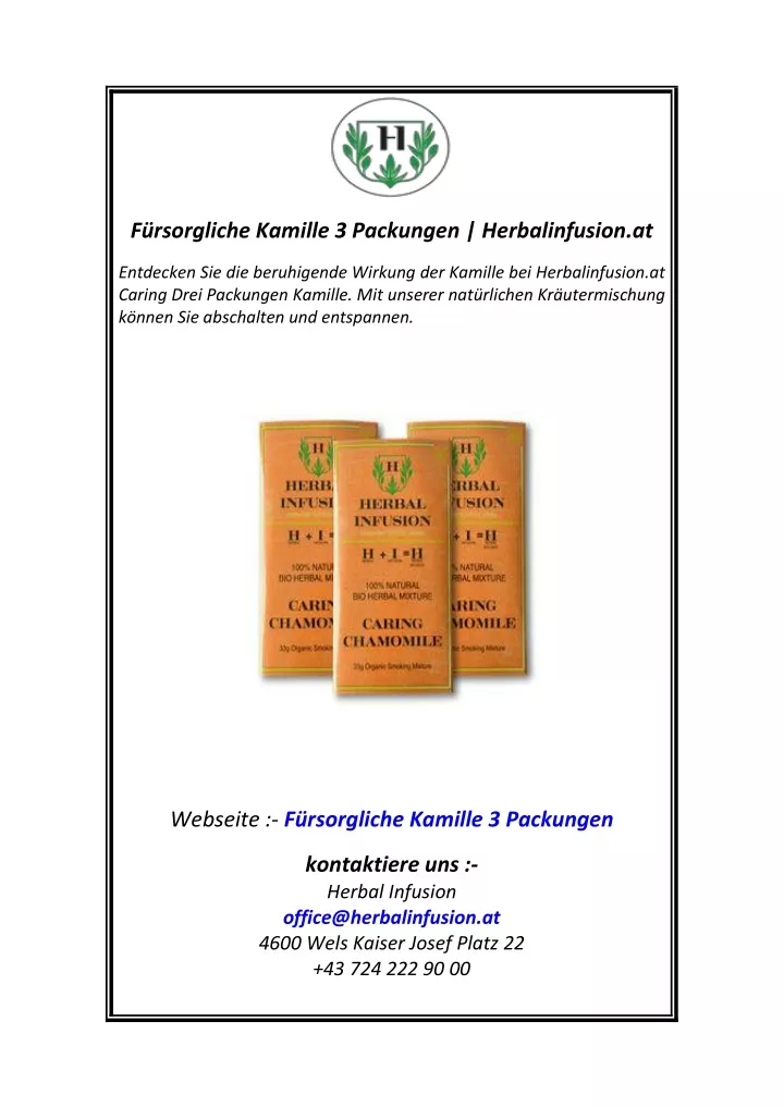 f rsorgliche kamille 3 packungen herbalinfusion at