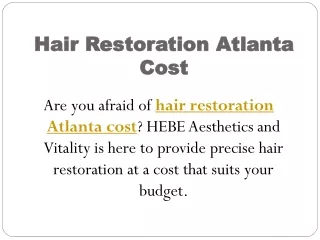 Hair Restoration Atlanta Cost