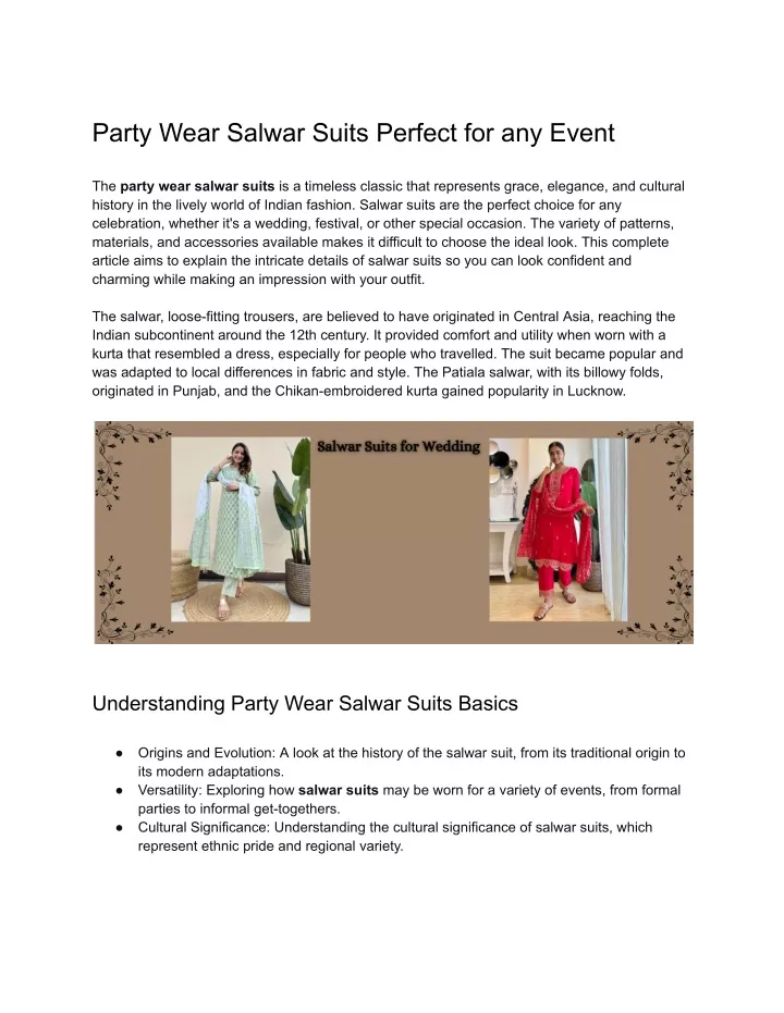 party wear salwar suits perfect for any event