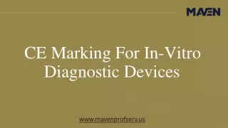 CE Marking For In-Vitro Diagnostic Devices