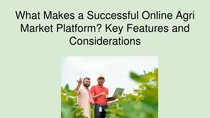 what makes a successful online agri market platform key features and considerations