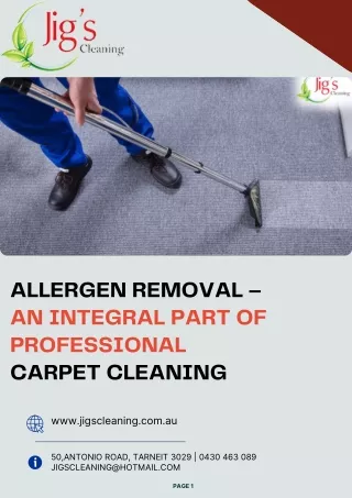 Allergen Removal - an Integral Part of Professional Carpet Cleaning