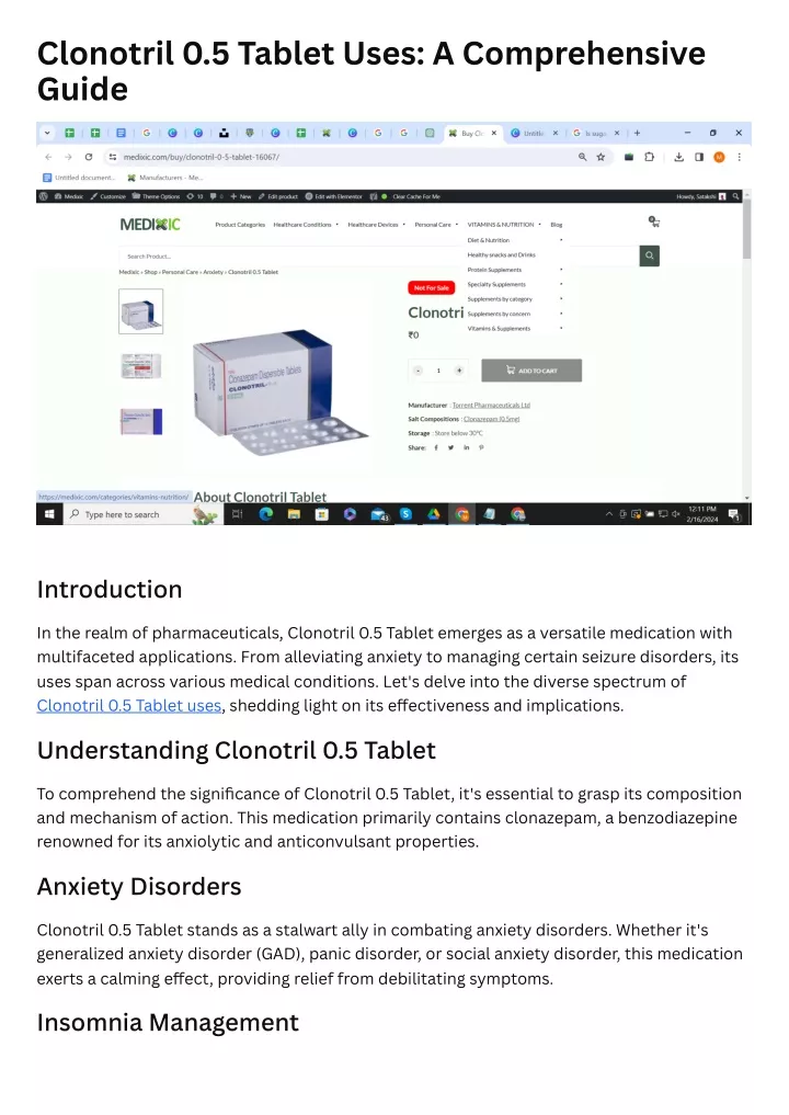 clonotril 0 5 tablet uses a comprehensive guide