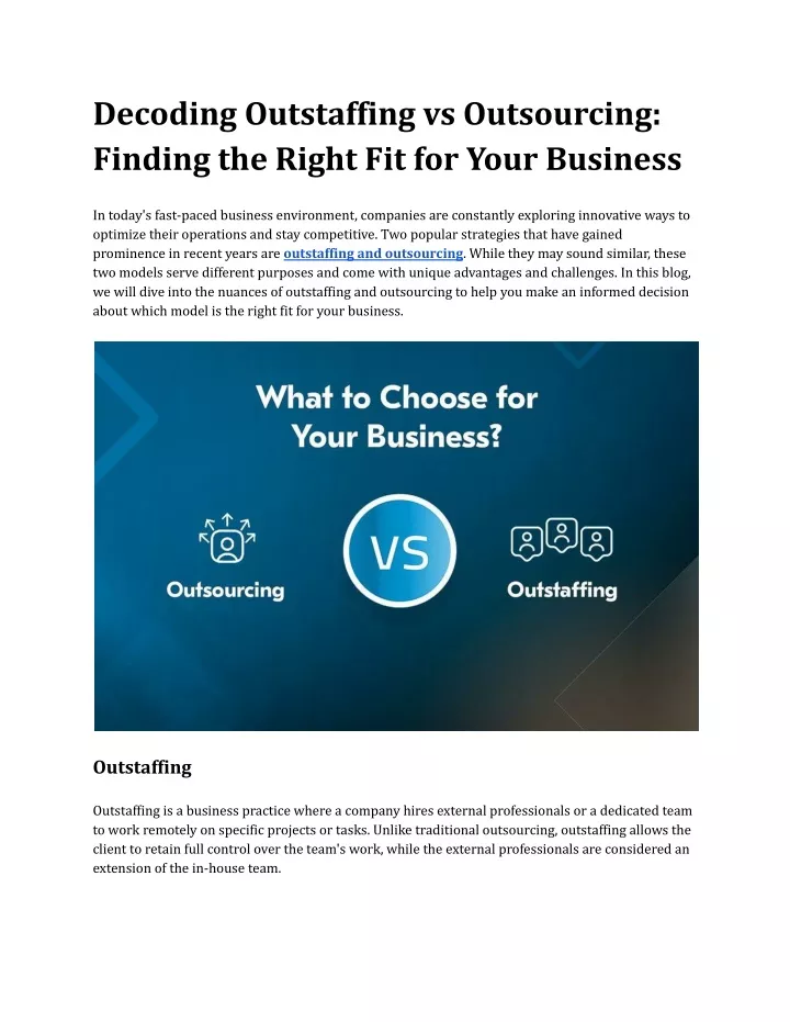 decoding outstaffing vs outsourcing finding