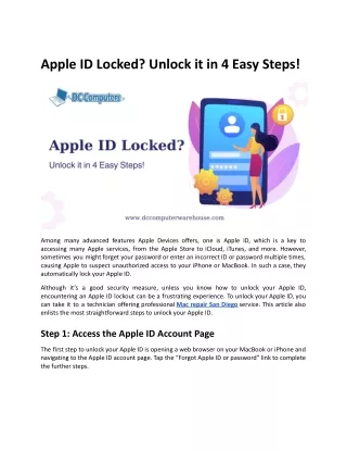 Apple ID Locked_ Unlock it in 4 Easy Steps!