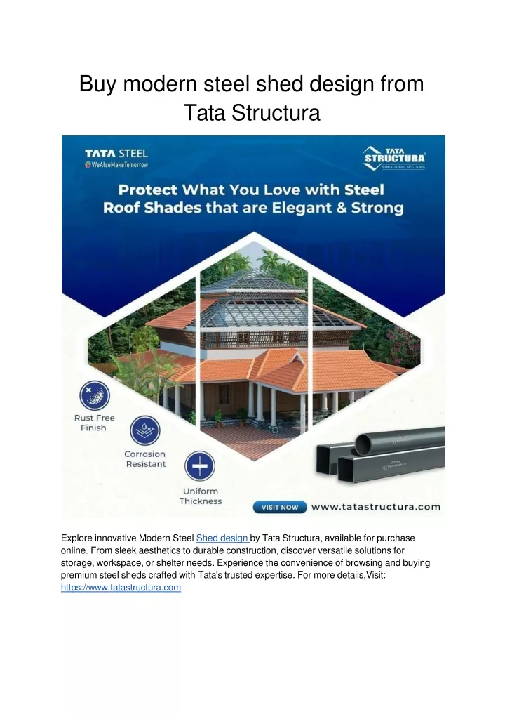 buy modern steel shed design from tata structura