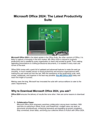Microsoft Office 2024- The Latest Productivity Suite