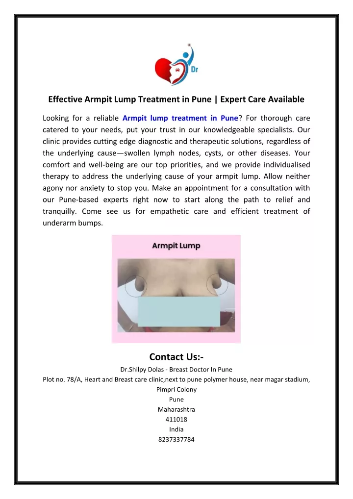 effective armpit lump treatment in pune expert