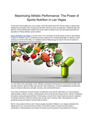 Maximizing Athletic Performance_ The Power of Sports Nutrition in Las Vegas