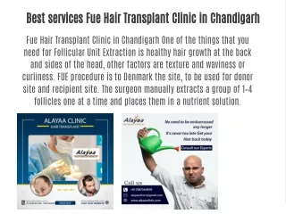 Best services Fue Hair Transplant Clinic in Chandigarh