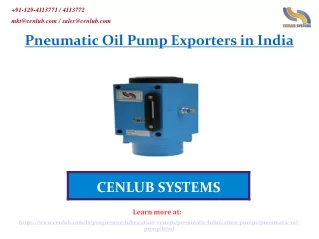 Pneumatic Oil Pump Exporters in India