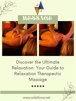 Relaxation Therapeutic Massage in CA | Sol et Luna