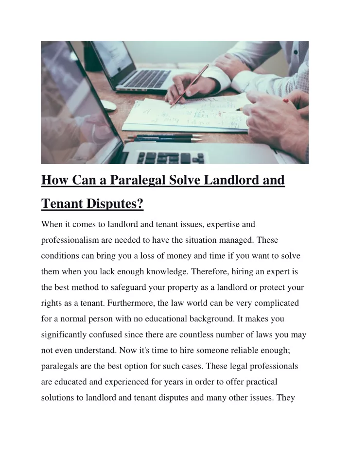 how can a paralegal solve landlord and