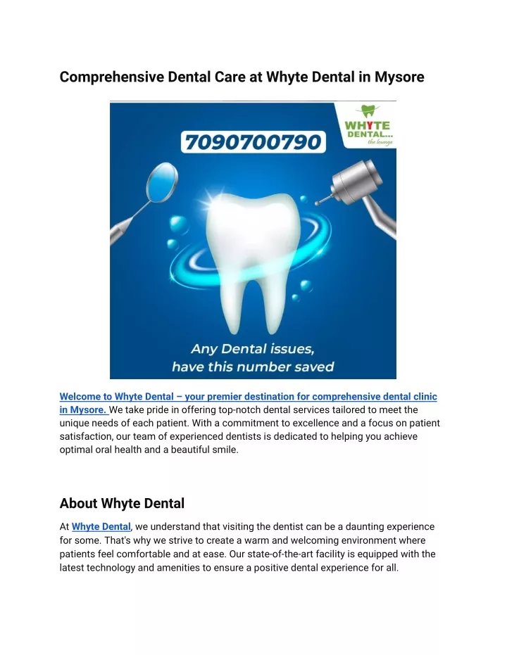 comprehensive dental care at whyte dental