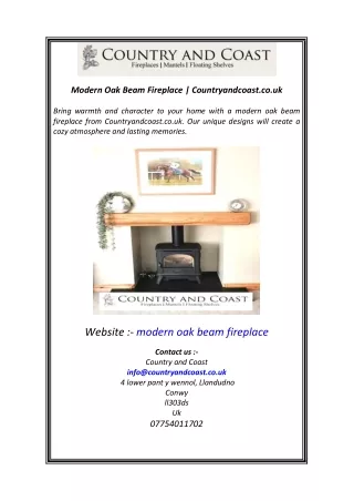 Modern Oak Beam Fireplace Countryandcoast.co.uk