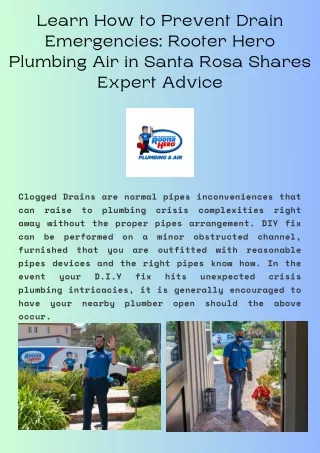 Learn How to Prevent Drain Emergencies Rooter Hero Plumbing Air in Santa Rosa Shares Expert Advice