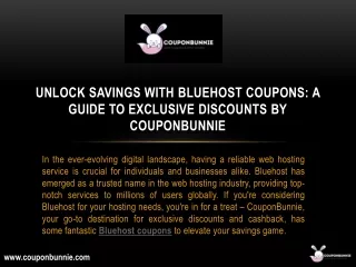 Unlock Savings with Bluehost Coupons: A Guide to Exclusive Discounts by CouponBu