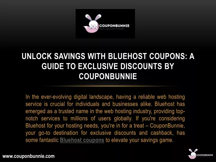 unlock savings with bluehost coupons a guide to exclusive discounts by couponbunnie