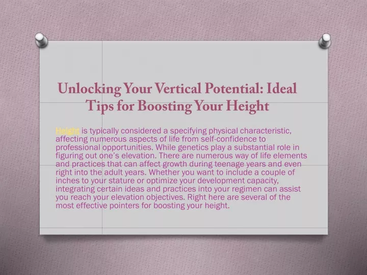 unlocking your vertical potential ideal tips for boosting your height