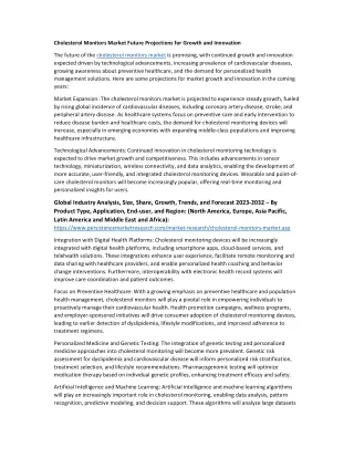 cholesterol monitors market future projections