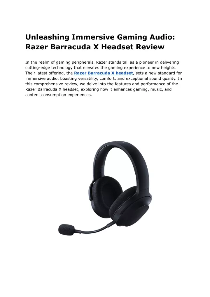 unleashing immersive gaming audio razer barracuda