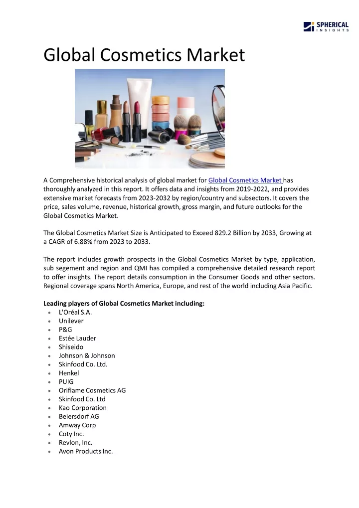 global cosmetics market