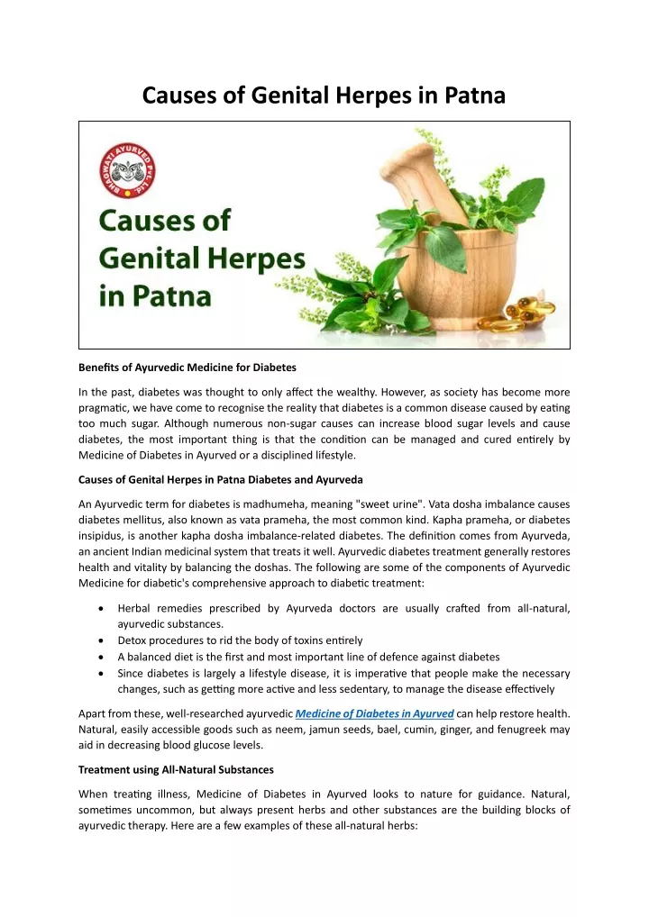 causes of genital herpes in patna
