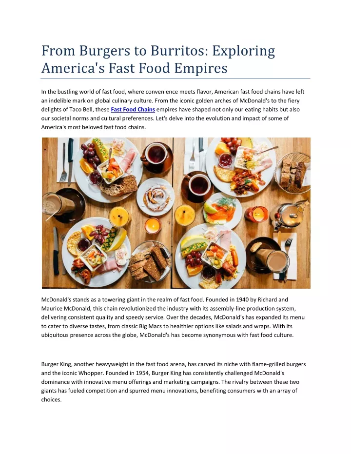 from burgers to burritos exploring america s fast