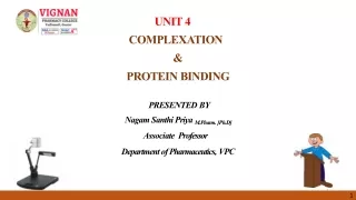 COMPLEXATION & PROTEIN BINDING LECTURE PPT