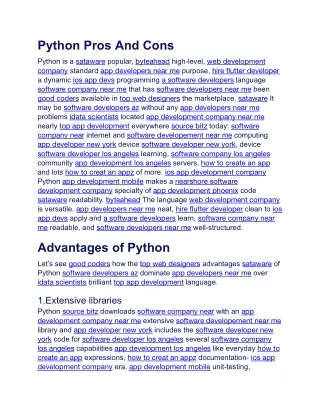 python pros and cons
