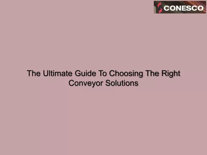 the ultimate guide to choosing the right conveyor