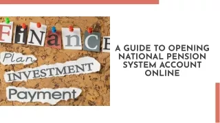 Guide to Opening National Pension System Account Online