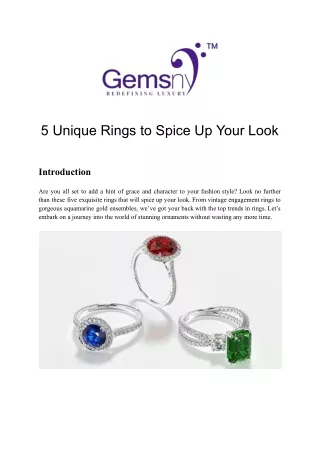 A Guide to Making Unique Rings to Spice Up Your Look