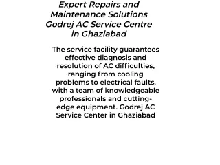 Your Solution for Cooling Comfort Godrej AC Service Centre in Ghaziabad