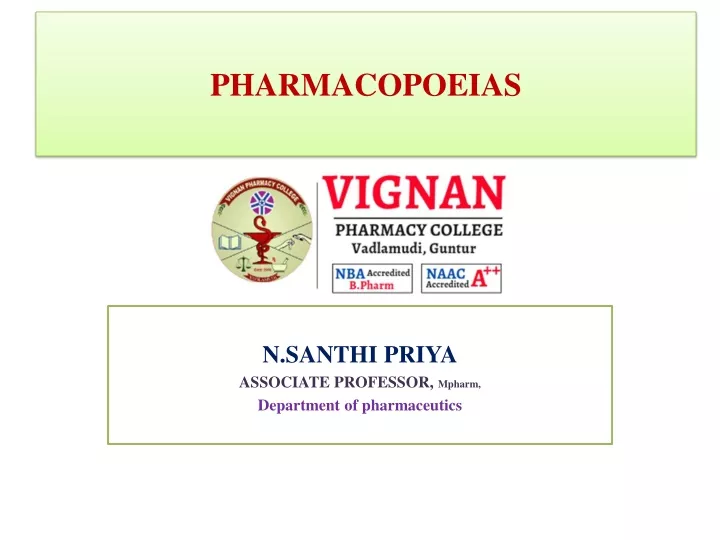 pharmacopoeias