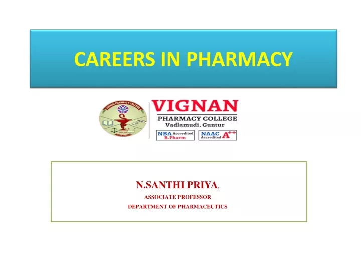 careers in pharmacy