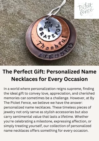 The Perfect Gift Personalized Name Necklaces for Every Occasion