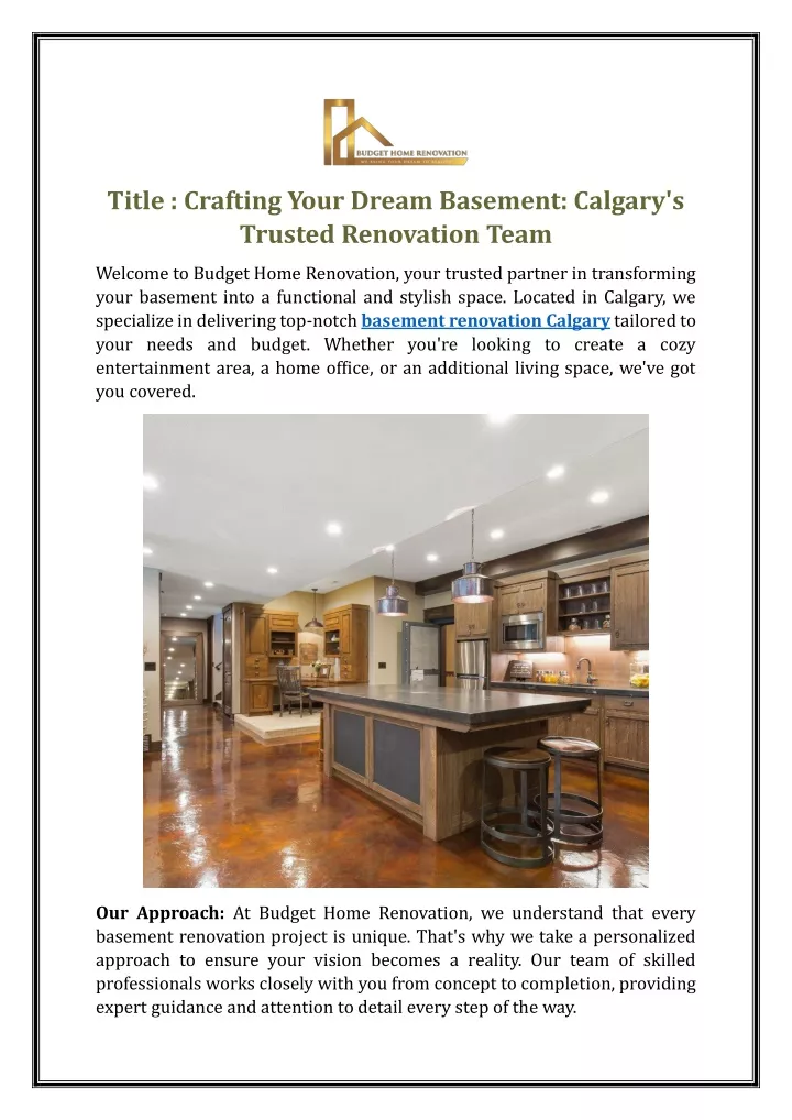 title crafting your dream basement calgary