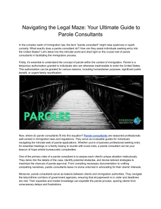 Navigating the Legal Maze_ Your Ultimate Guide to Parole Consultants