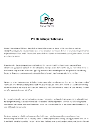 Pro Homebuyer Solutions