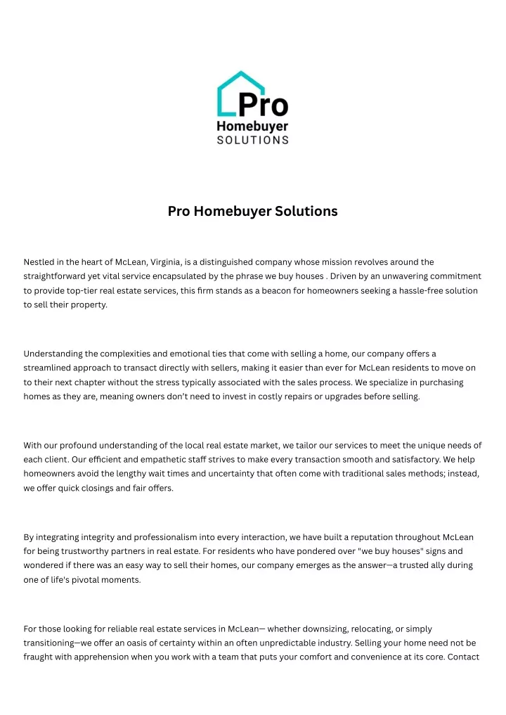 pro homebuyer solutions