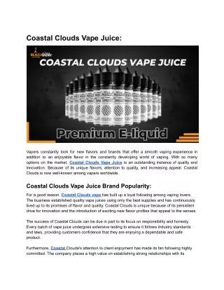 Coastal Clouds Vape Juice